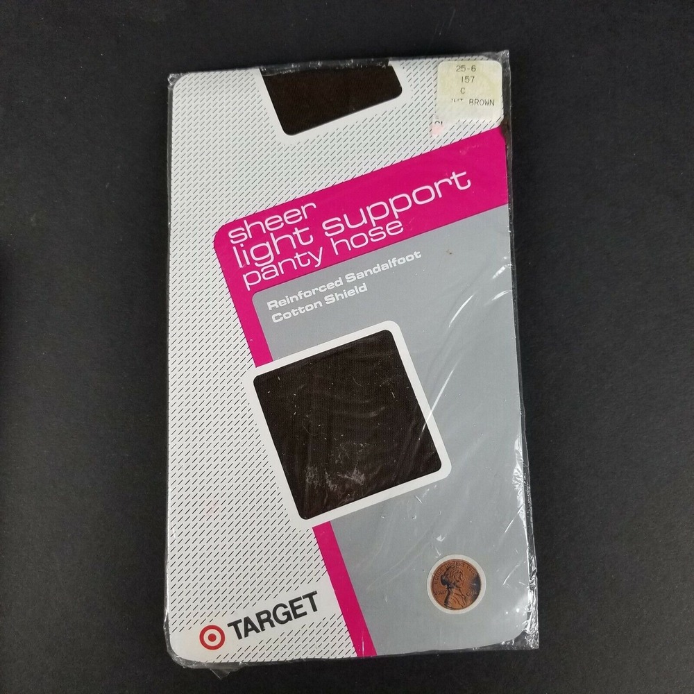 Vintage‎ Target Light Brown Control Top Pantyhose Tights Stockings Size C New